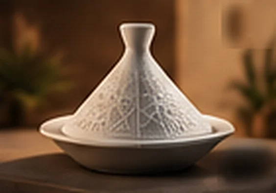 Mini tajine blanc ciselé
