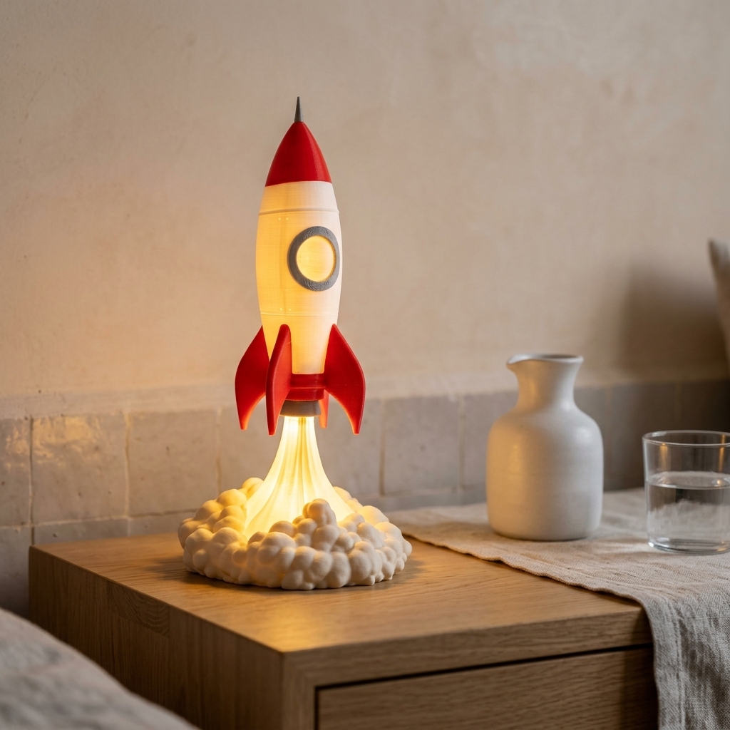 Lampe Fusée Rétro — mise en scène