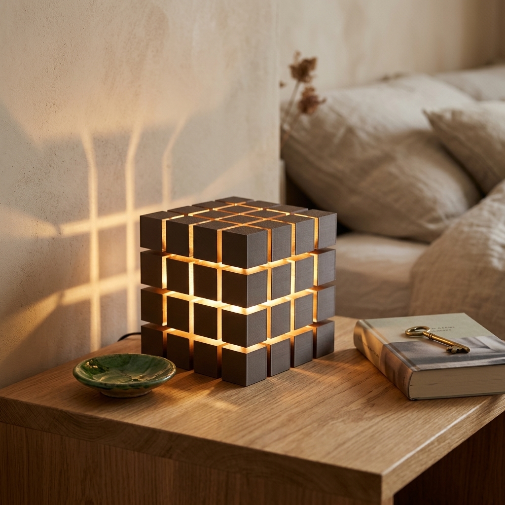 Lampe Cubes empilés — mise en scène