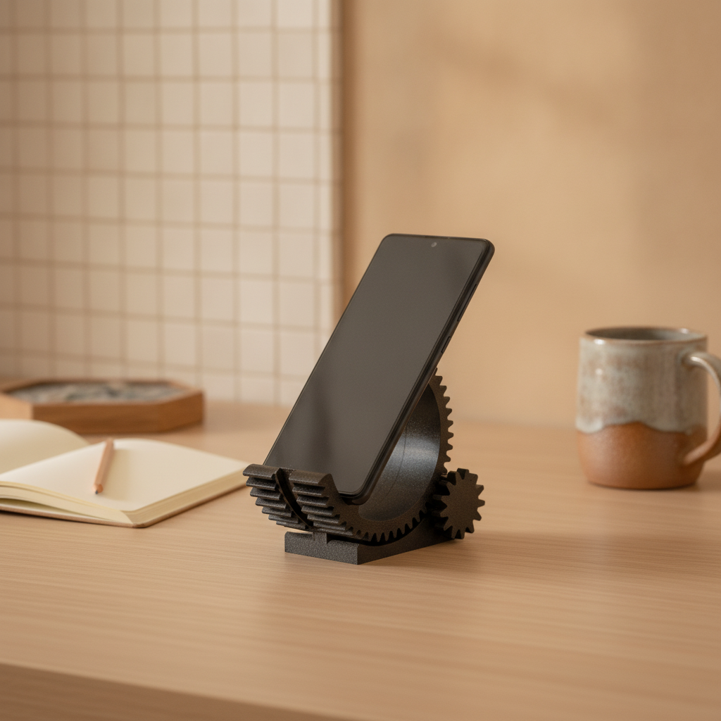 Tilting phone stand — styled photo