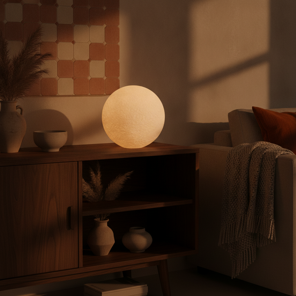 Moon lamp — styled photo