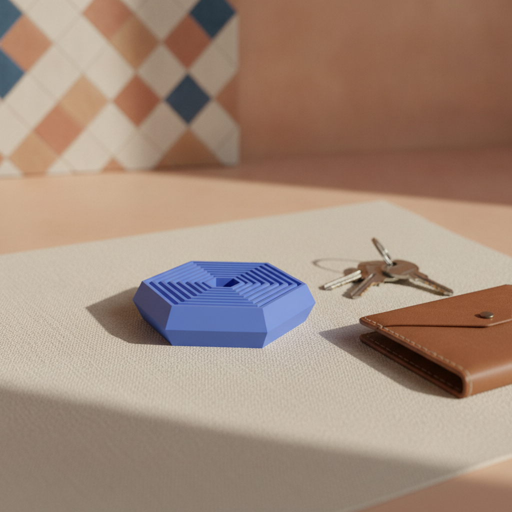 Hexagon fidget keyring — styled photo