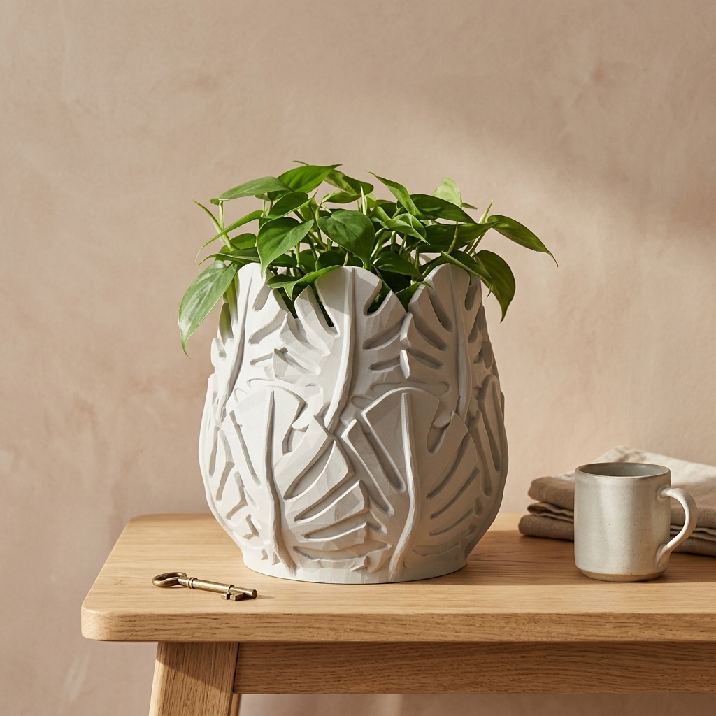 Cache-pot Feuillage Monstera — mise en scène