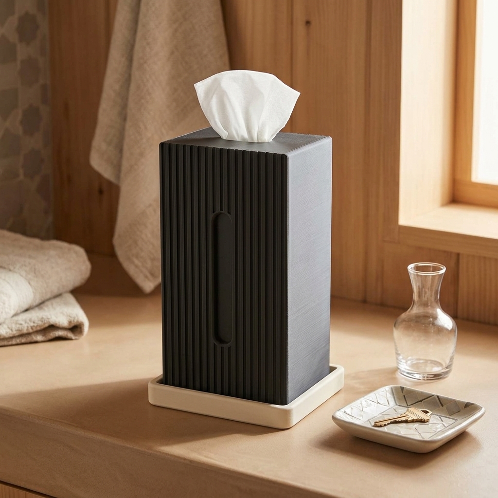 Silhouette Vertical Tissue Box — styled photo