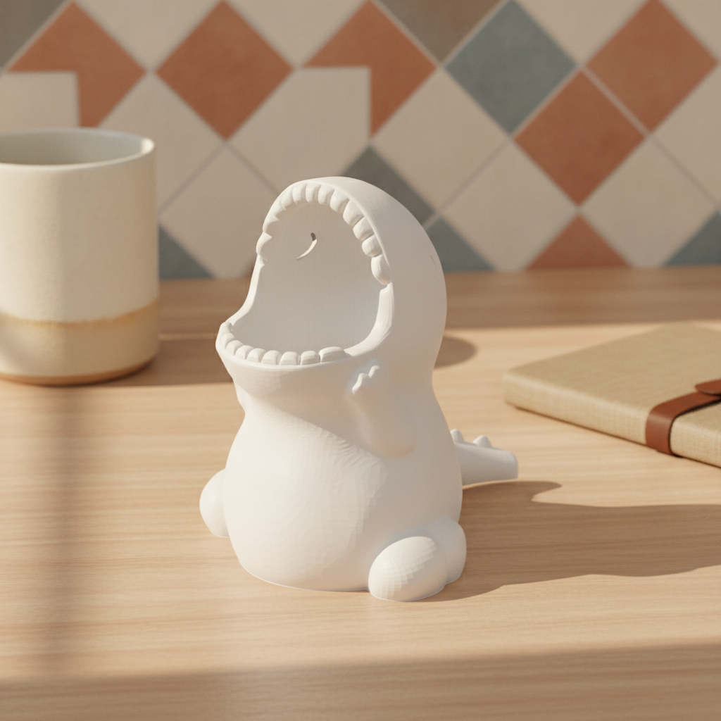 Pot à crayons T-Rex — mise en scène