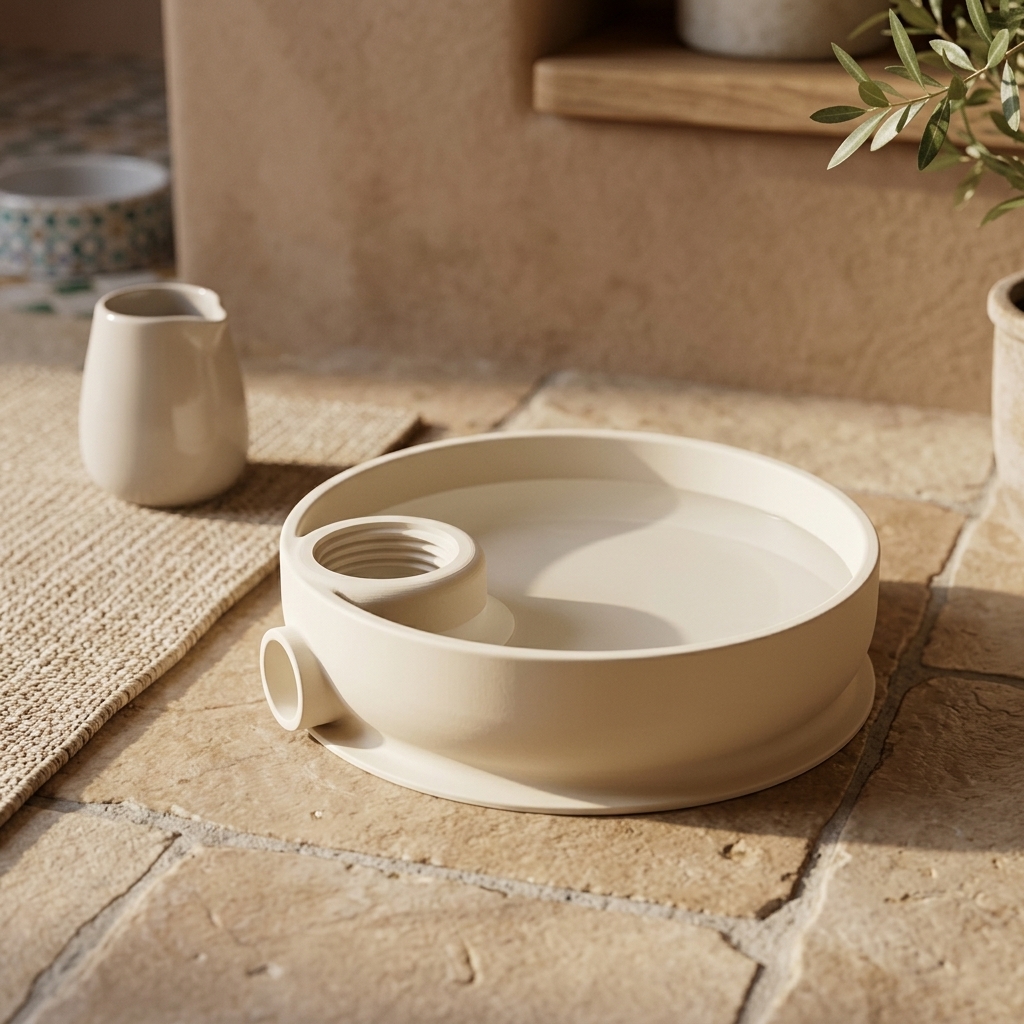 Self-filling water bowl — styled photo