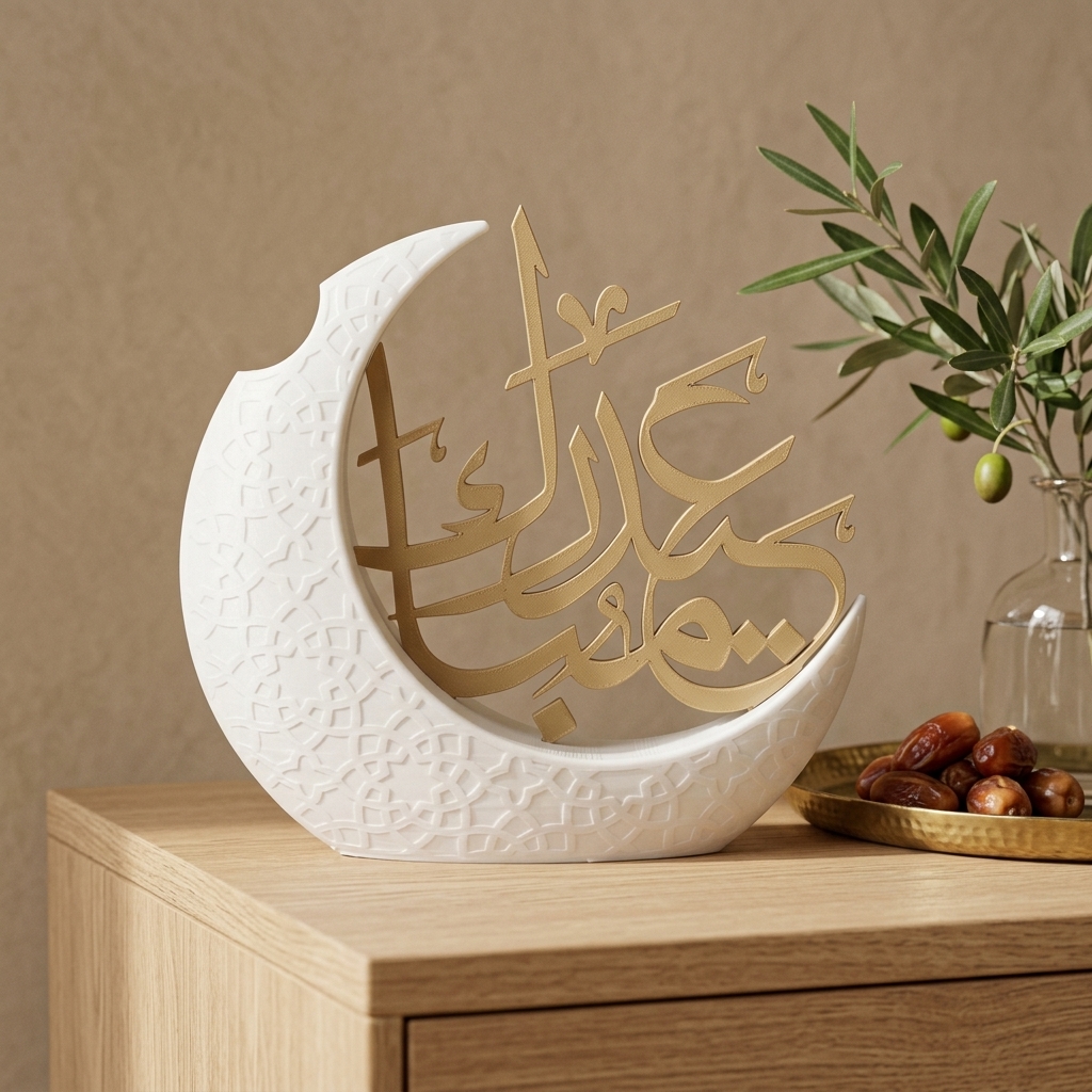 Eid Mubarak Crescent Display — styled photo