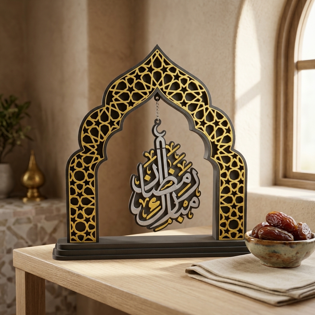 Ramadan Mubarak Arch Display — styled photo