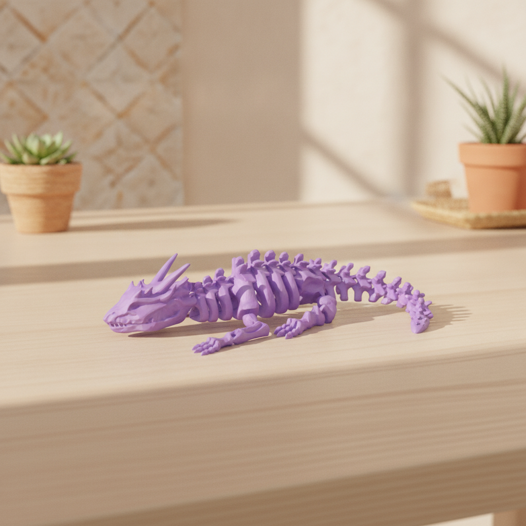 Articulated skeleton dragon — styled photo