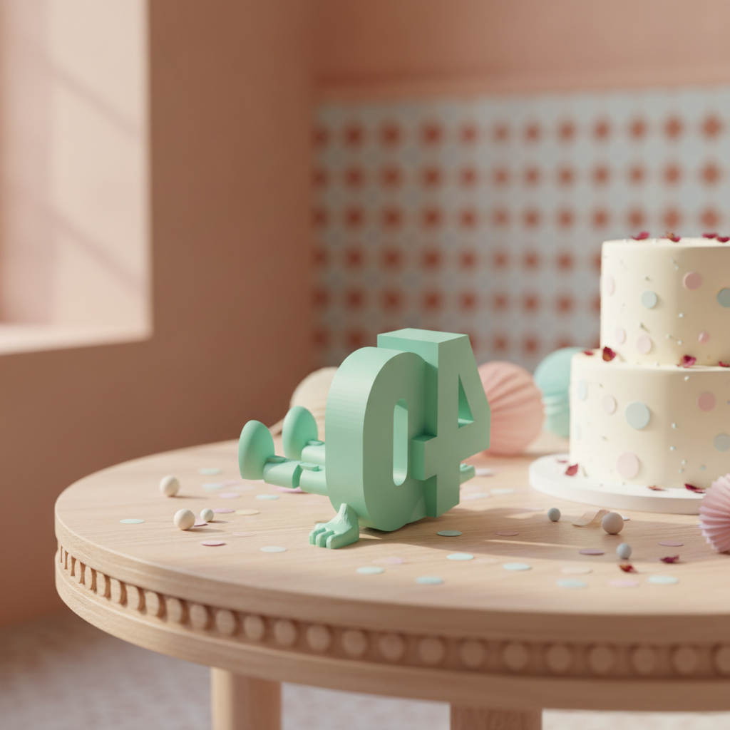 Figurines anniversaire en chiffres — mise en scène
