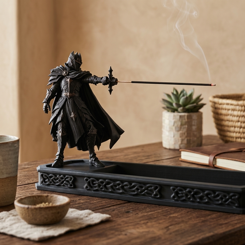 Porte-encens Chevalier Noir — mise en scène