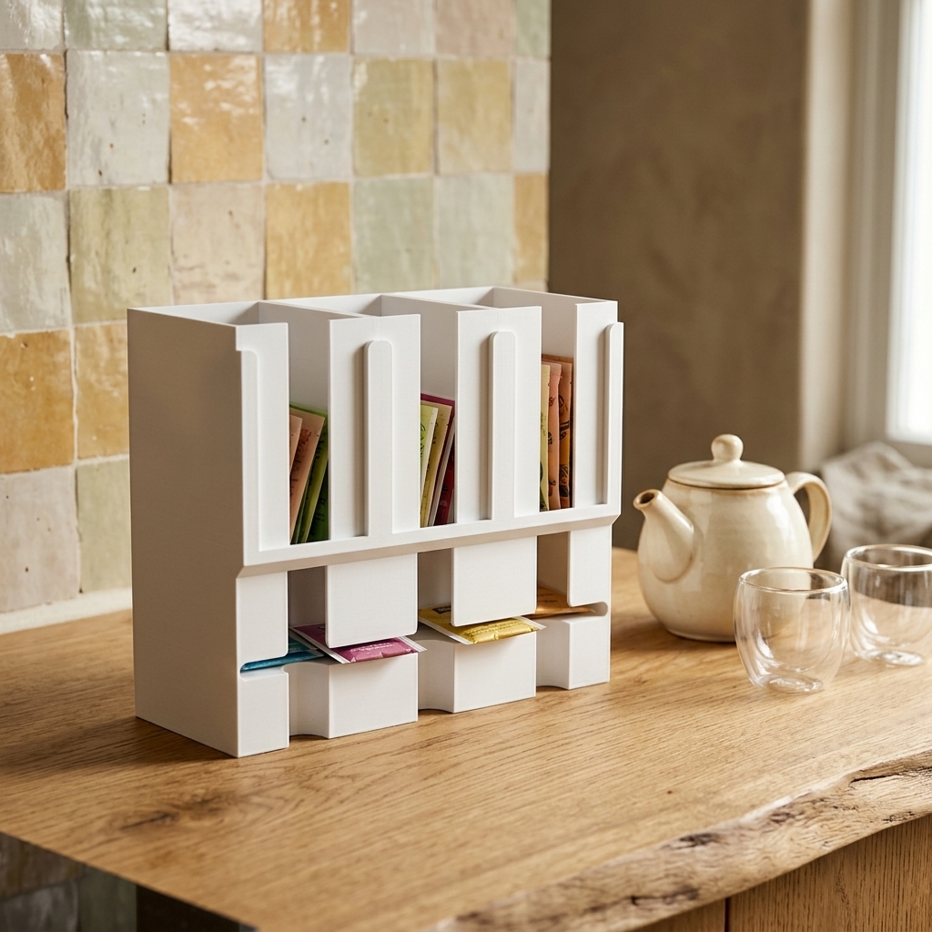 Tea box dispenser — styled photo