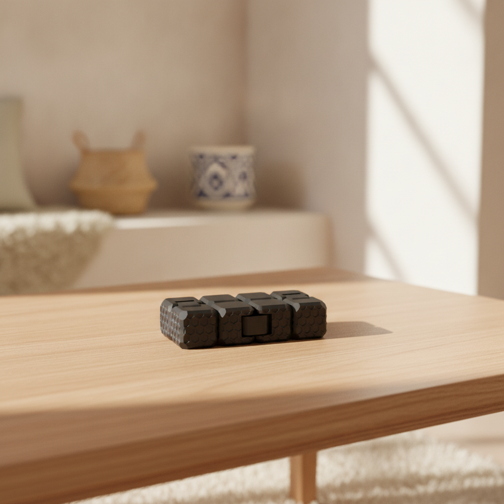 Faceted fidget cube — styled photo