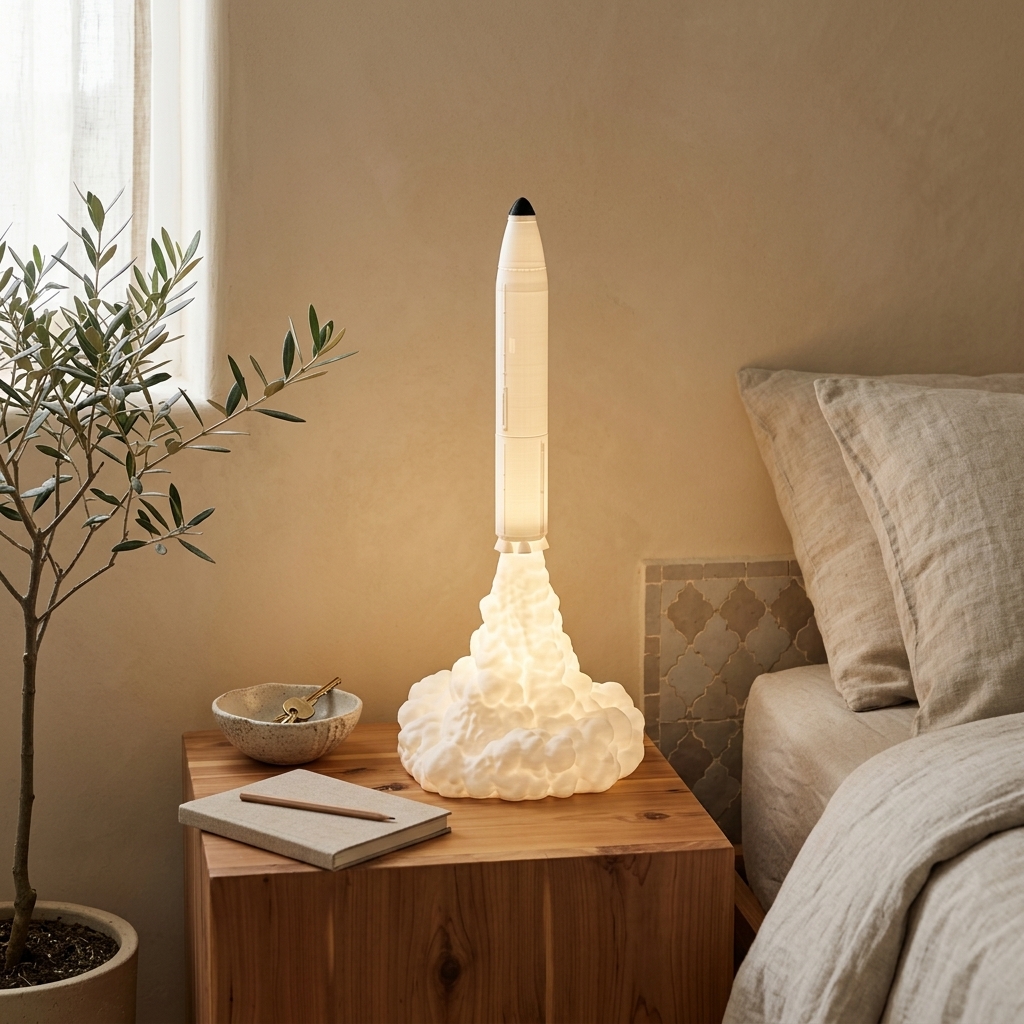 Odyssey Rocket Lamp — styled photo