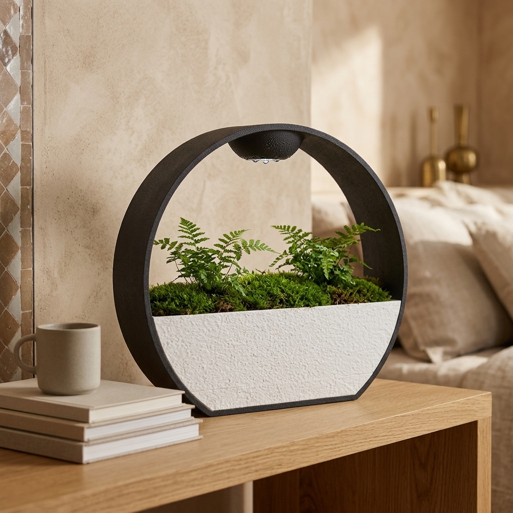 Zen Rain Mineral Planter — styled photo