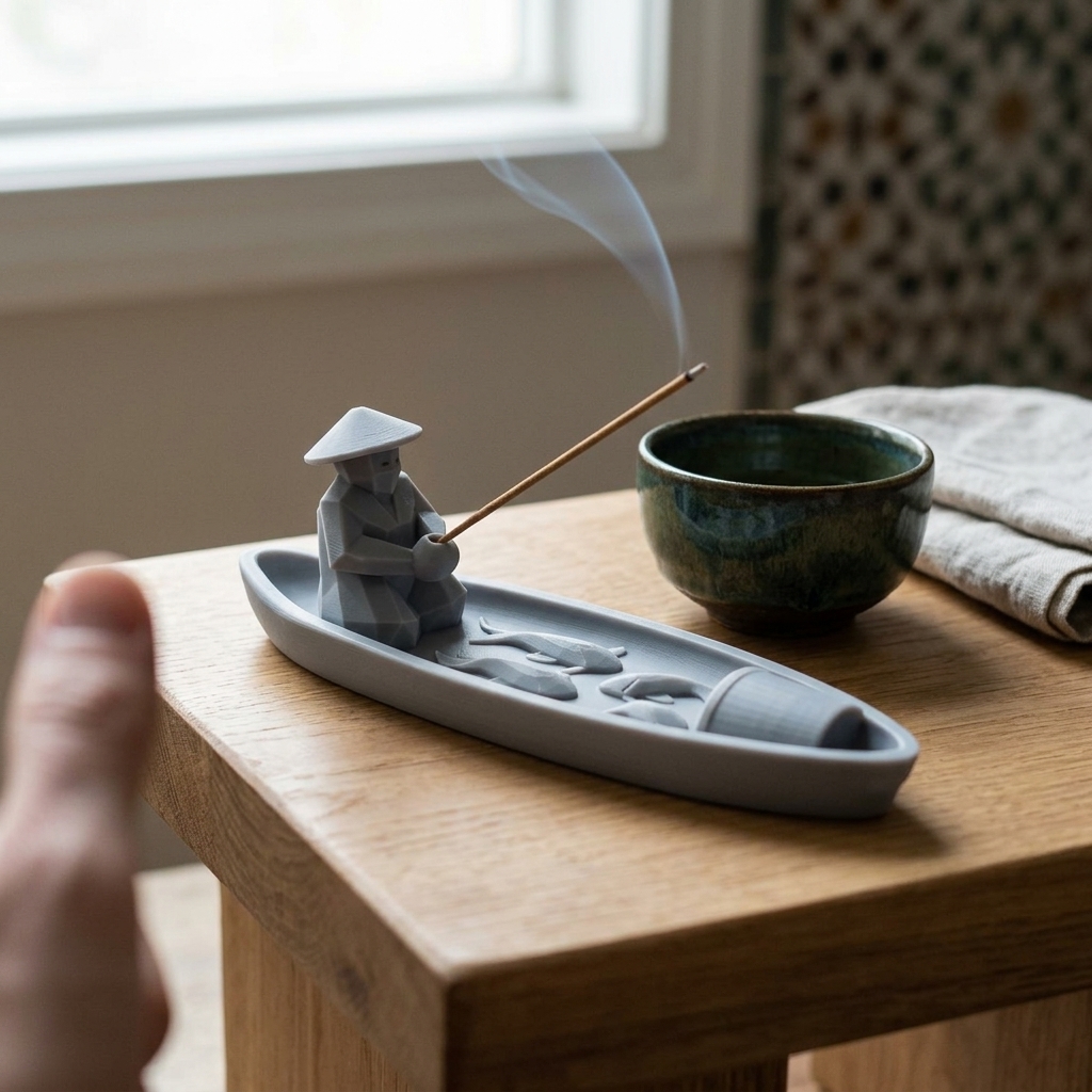 Porte-Encens Le Pêcheur Zen — mise en scène