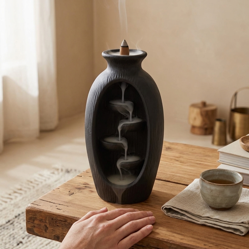 Zen Waterfall Incense Burner — styled photo