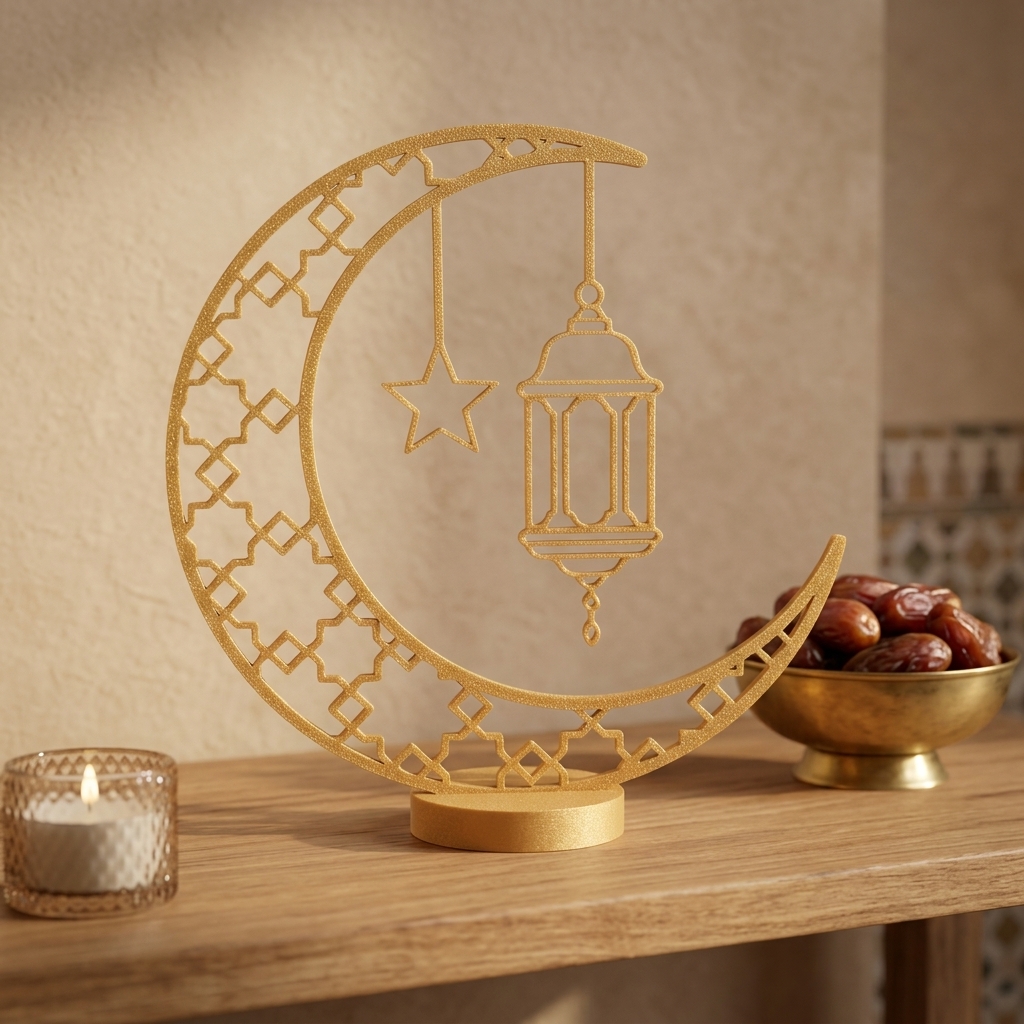 Crescent & star on a stand — styled photo