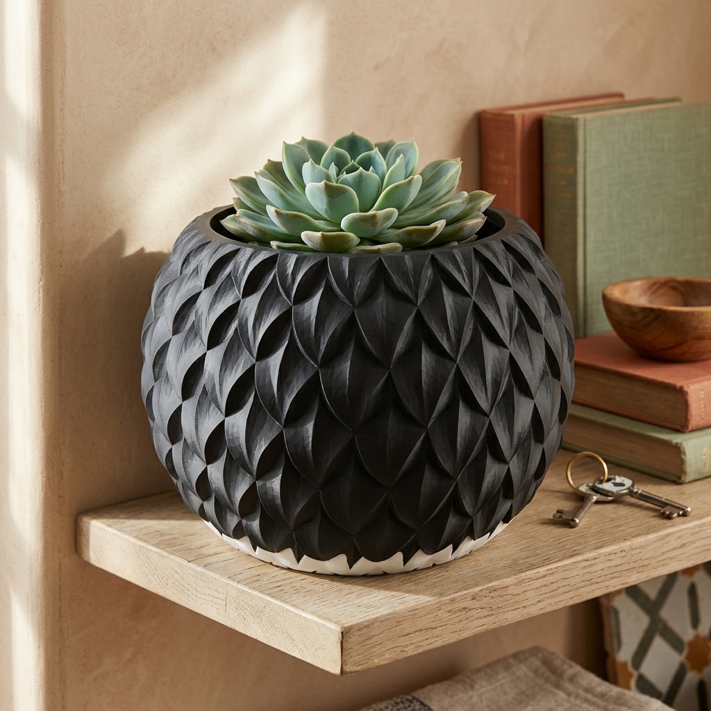 Sculpted Scale Planter — styled photo