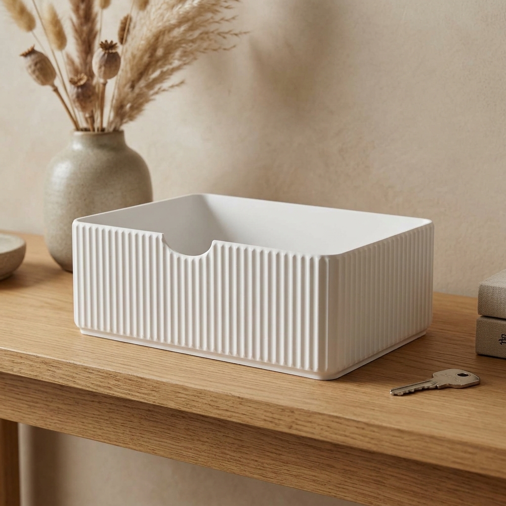 Fluted Japandi Storage Box — styled photo