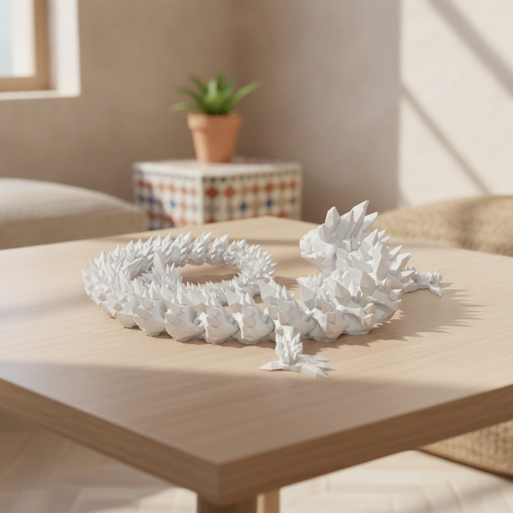 Articulated crystal dragon — styled photo