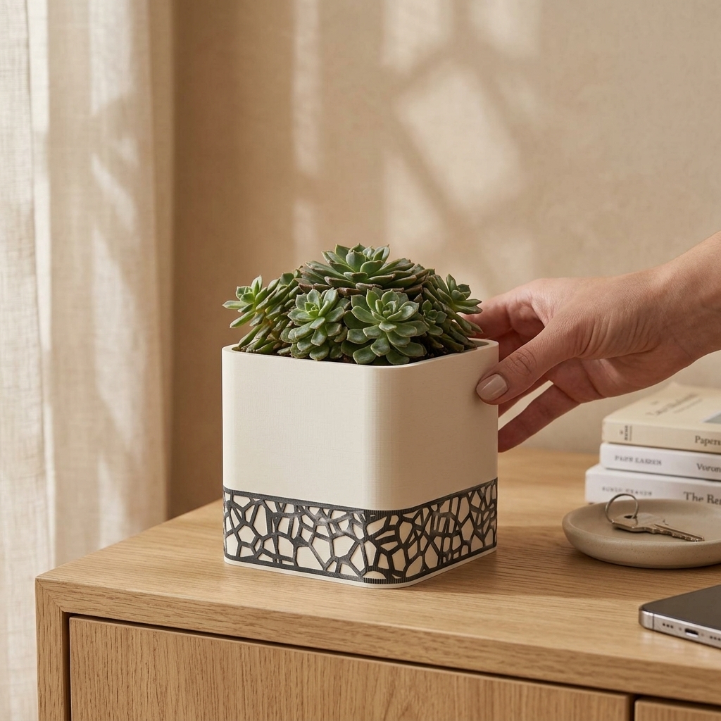 Cache-pot Géométrique Vori — mise en scène