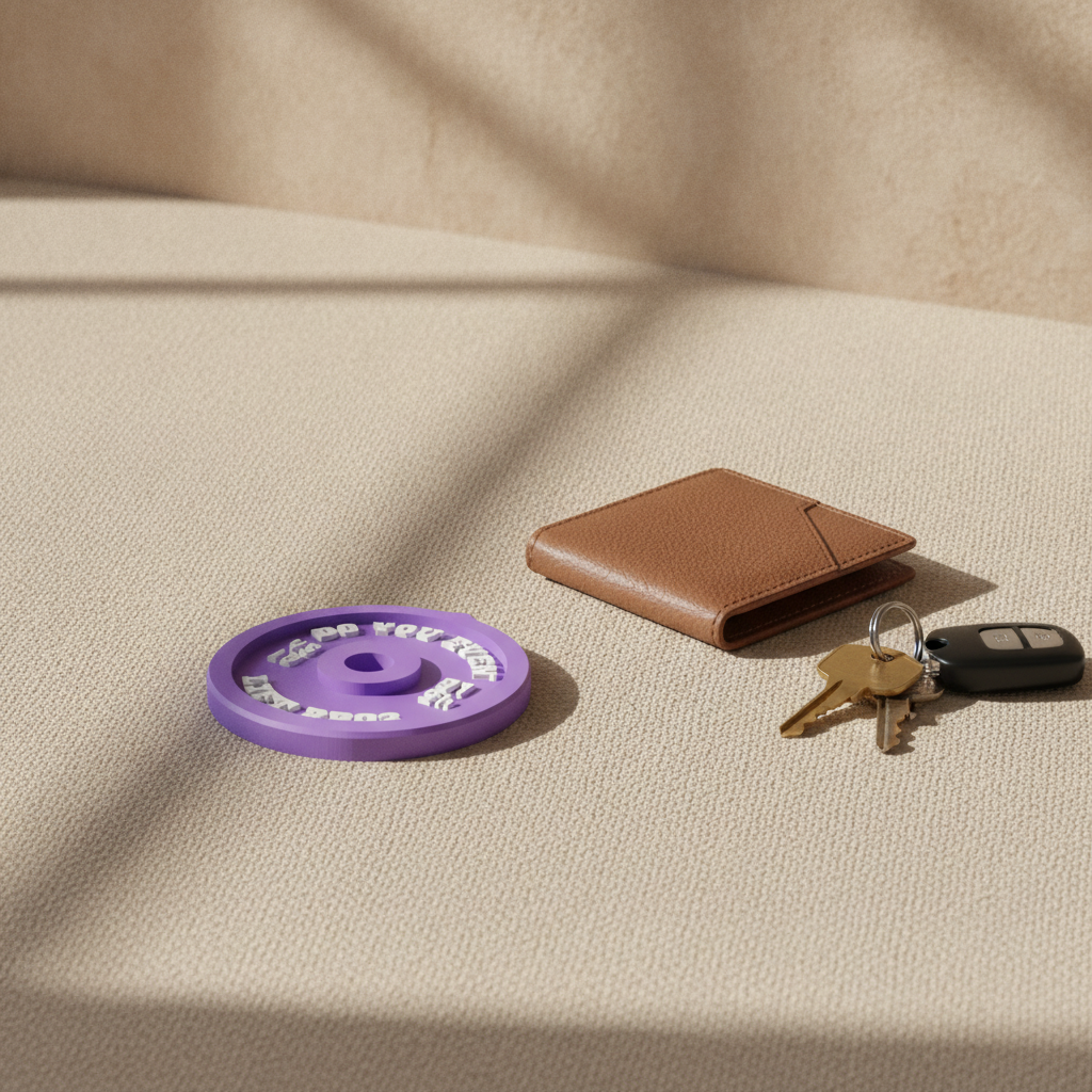Weight plate keyring — styled photo