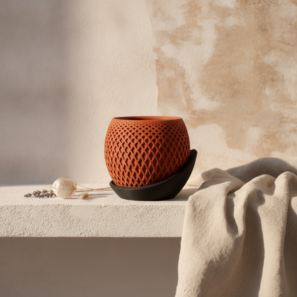 Cache-pot polygonal — mise en scène