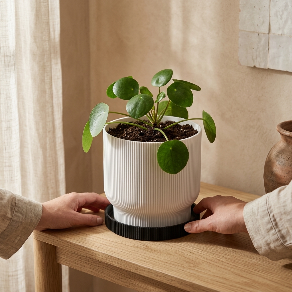 Minimalist Planter with Saucer — styled photo