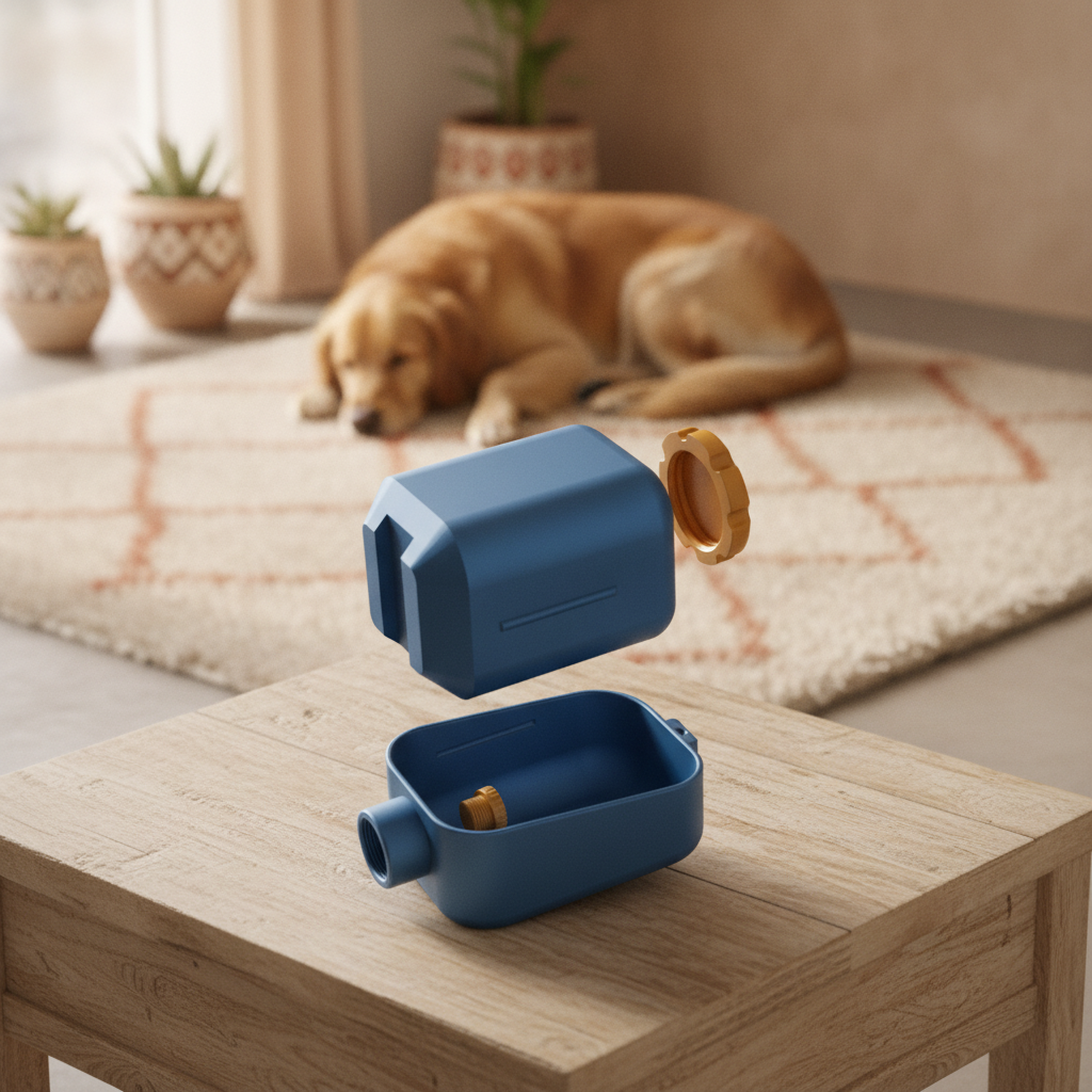Dog travel water bowl — styled photo