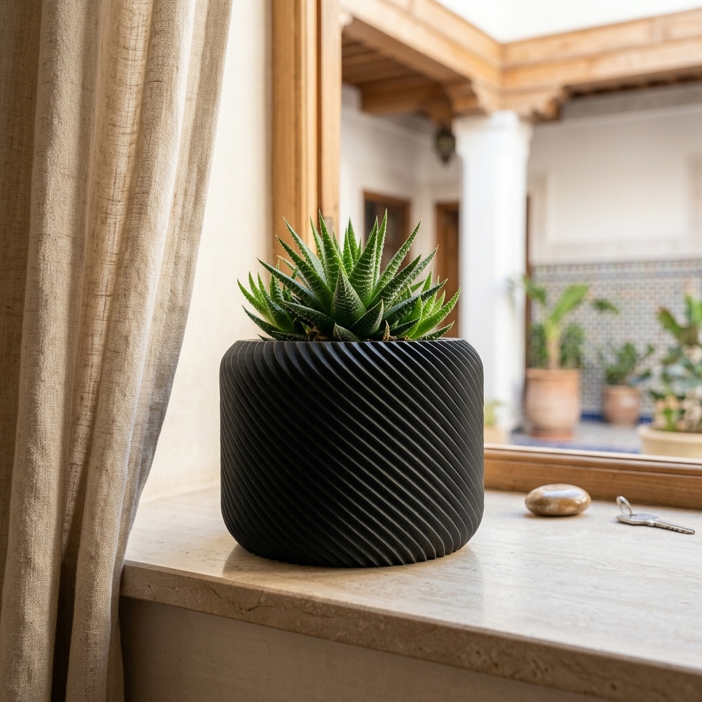Cache-pot Torsadé Claudia — mise en scène