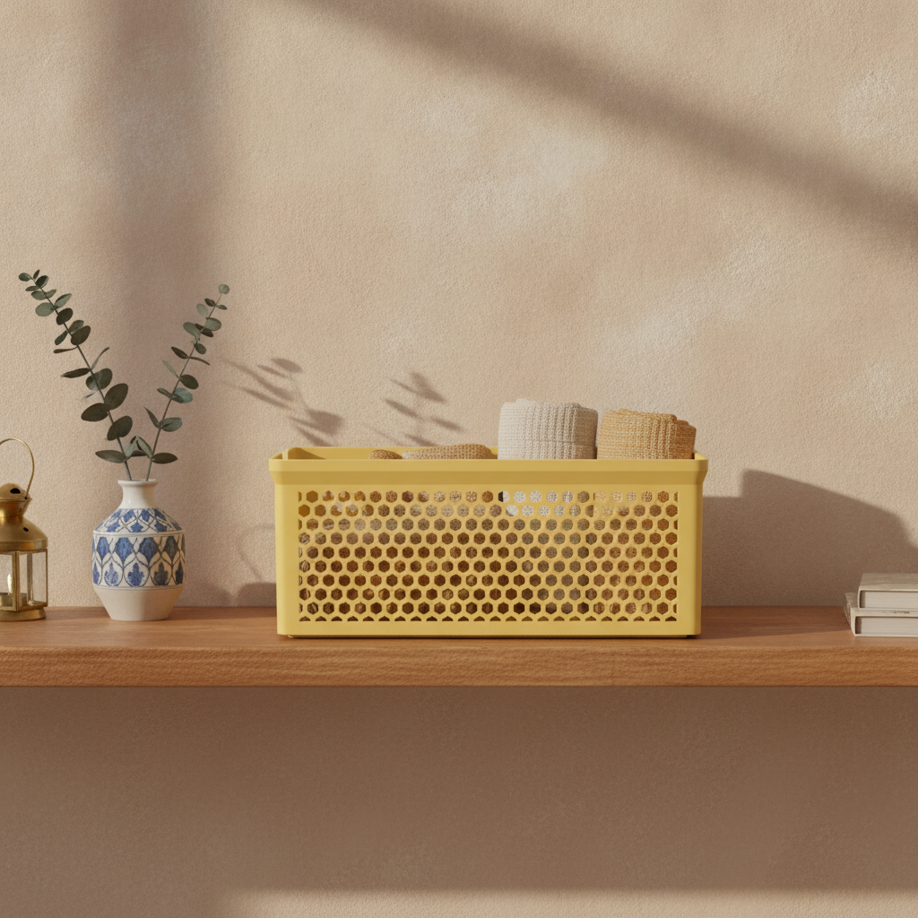Panier empilable ajouré — mise en scène