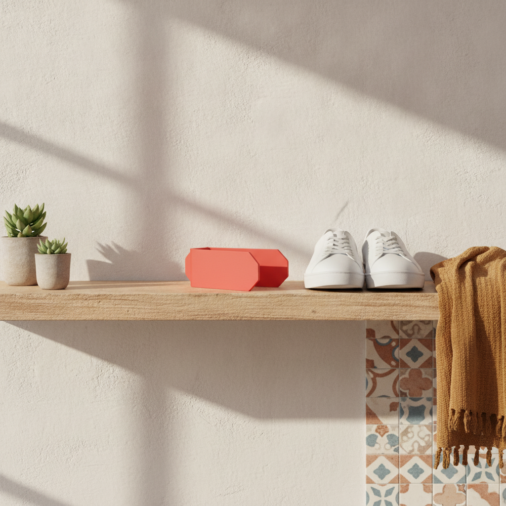 Range-chaussures à languette — mise en scène