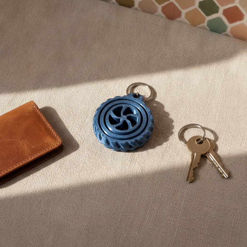 Gyroscopic keyring — styled photo