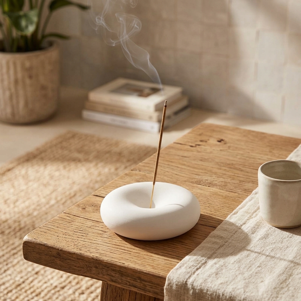 Organic Pillow Incense Holder — styled photo