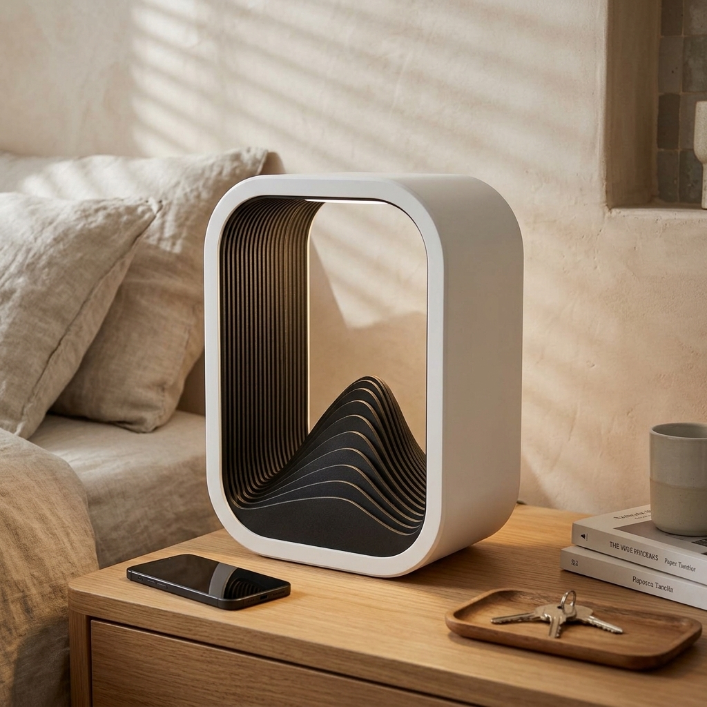 The Wave design lamp — styled photo