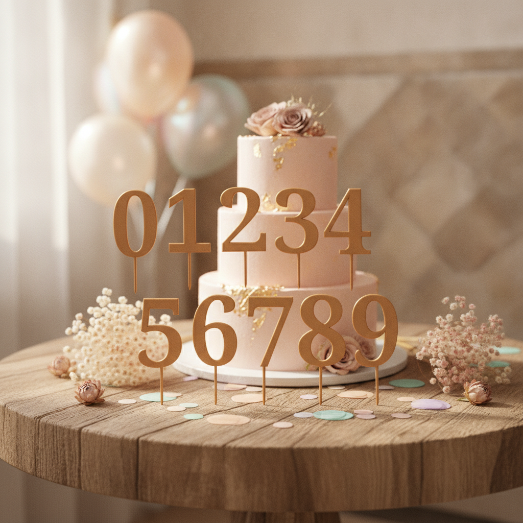 Number cake topper — styled photo