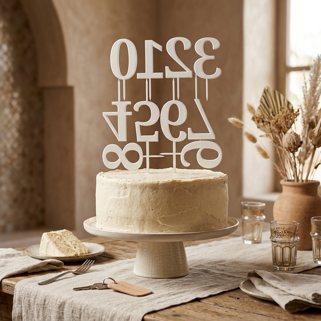 Topper chiffre pour gâteau — mise en scène