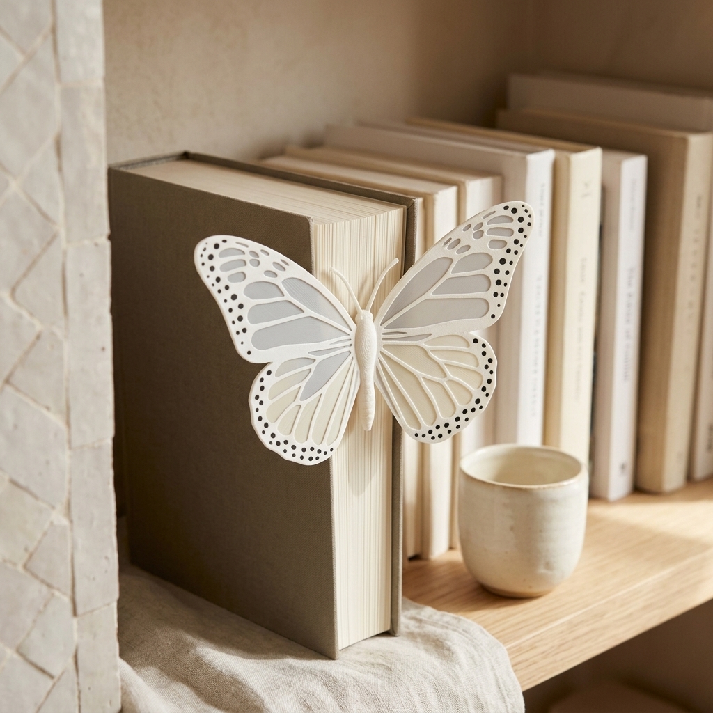 Marque-page papillon monarque — mise en scène